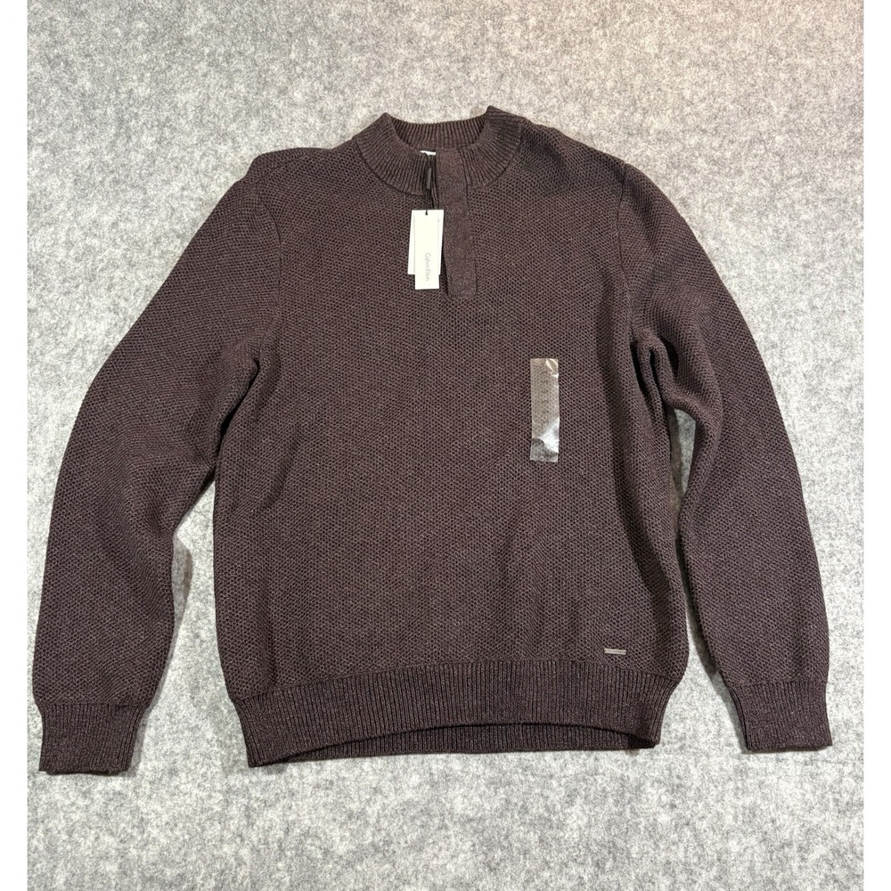 Calvin Klein Men's Pullover Sweater Large Brown